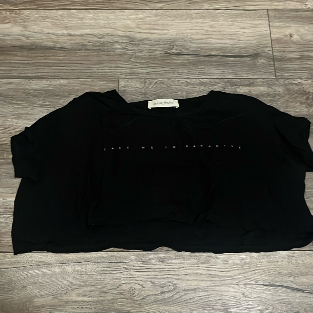 Caren forbes black crop top short sleeve